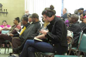 Richmond public housing residents at a crowded discussion called by Richmond Alliance's then Mayor Gayle McLaughlin.